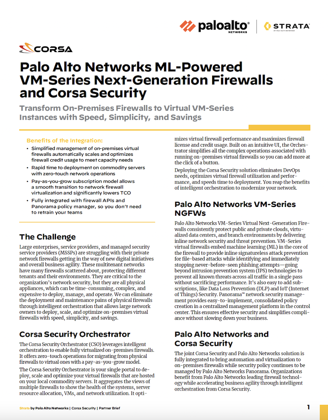 Palo Alto Networks and Corsa Security Joint Solution Brief